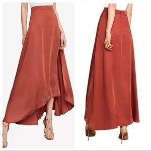 Jillian Asymmetrical Satin Maxi Skirt